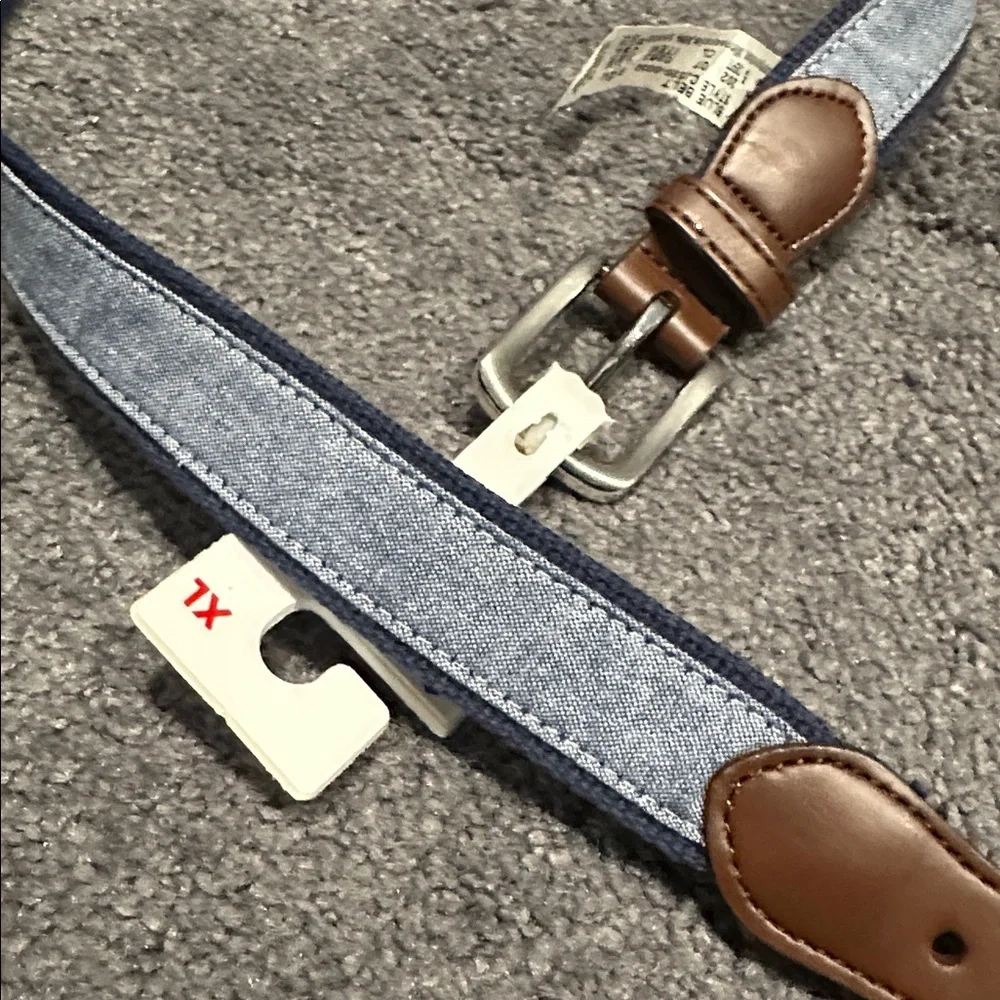 Cat & Jack Blue and Brown Belt with Silver Buckle NEW